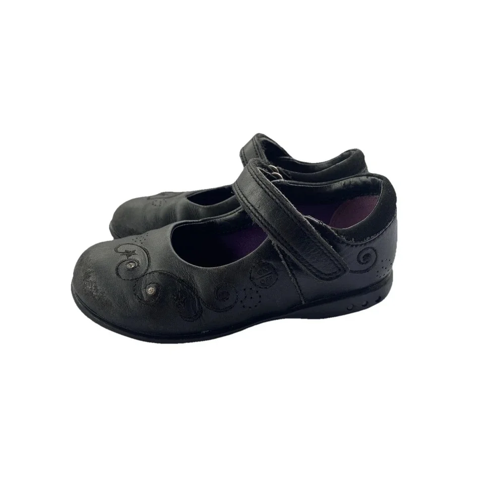 Clarks Breeanjo Children Mary Jane Black Light Up Leather Casual Flats Size 7.5